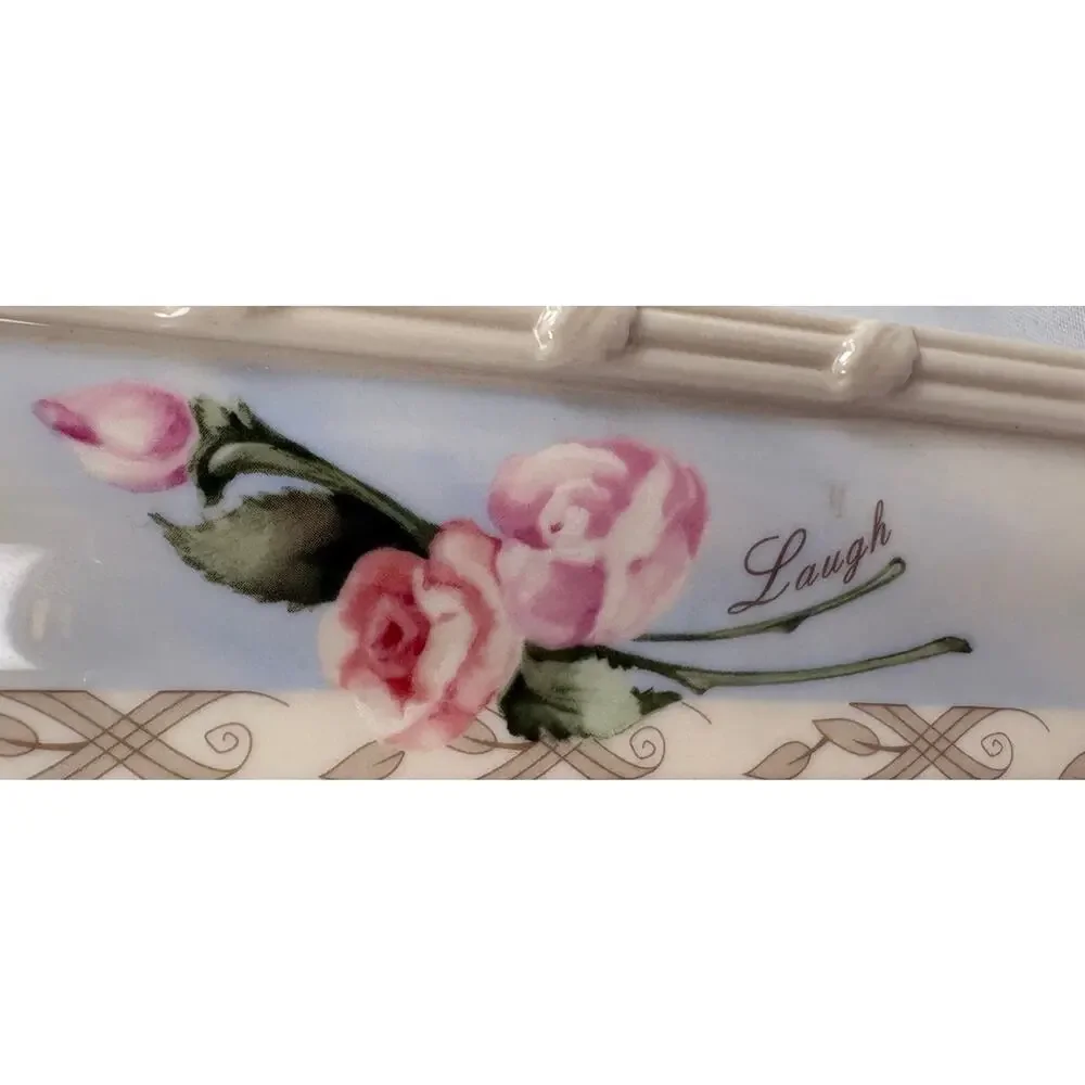 Lenox Sentiment Rose Bouquet Frame Holds 5 x 7 Photo Picture Live Love Laugh